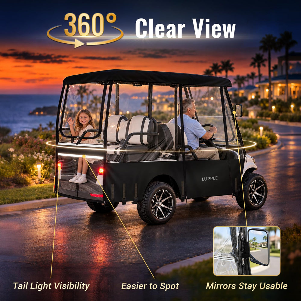 LUPPLE lifestyle shot inside during rain showing dry passengers and unobstructed views
