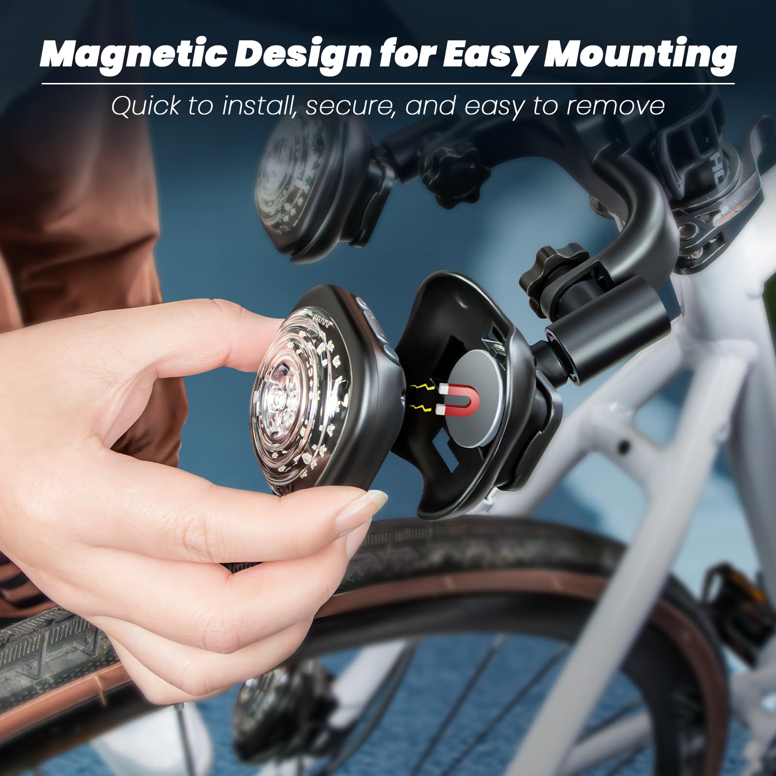 Luvan installed on handlebar providing hands-free signaling for safer rides