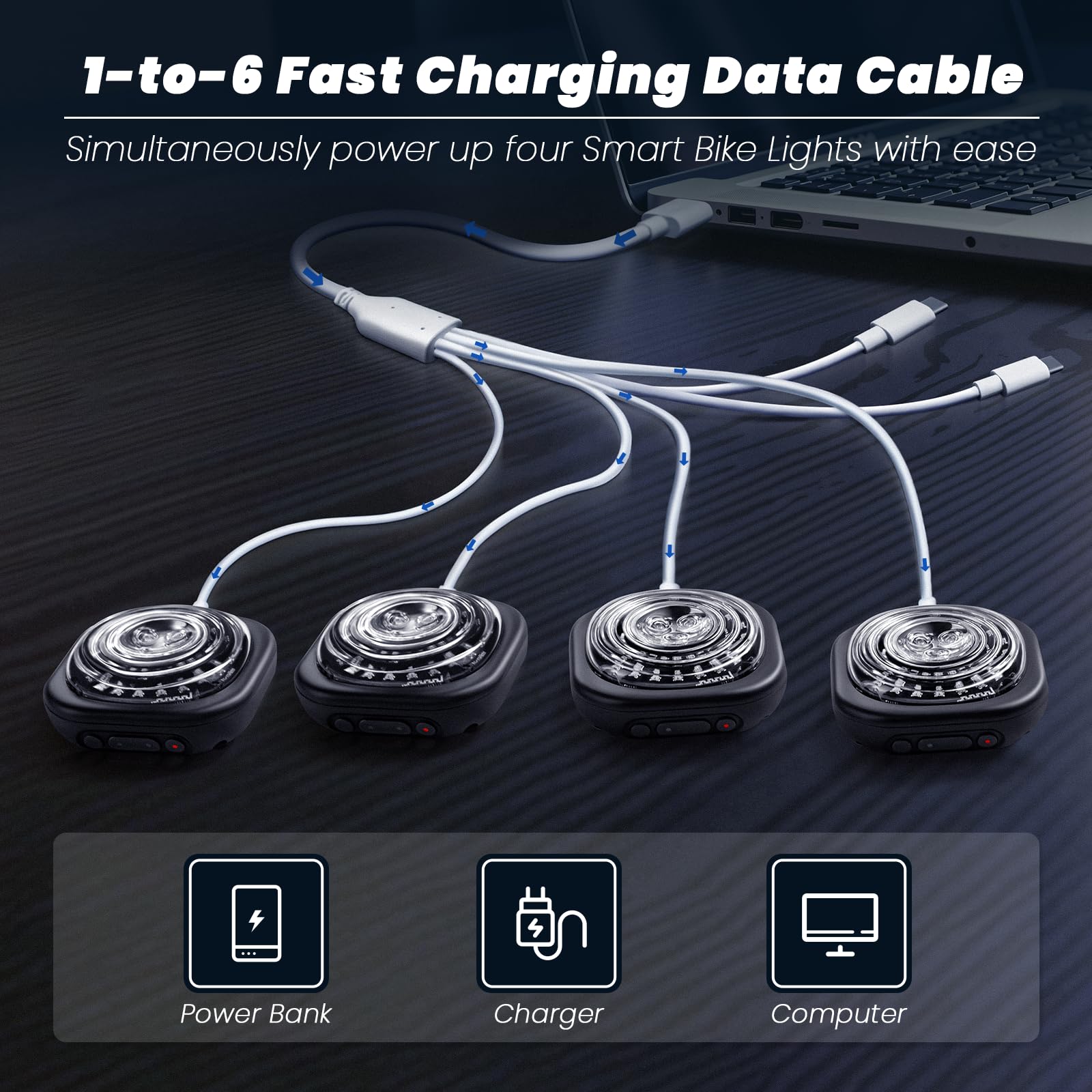 Luvan mounted under seat illustrating rear visibility and brake indication