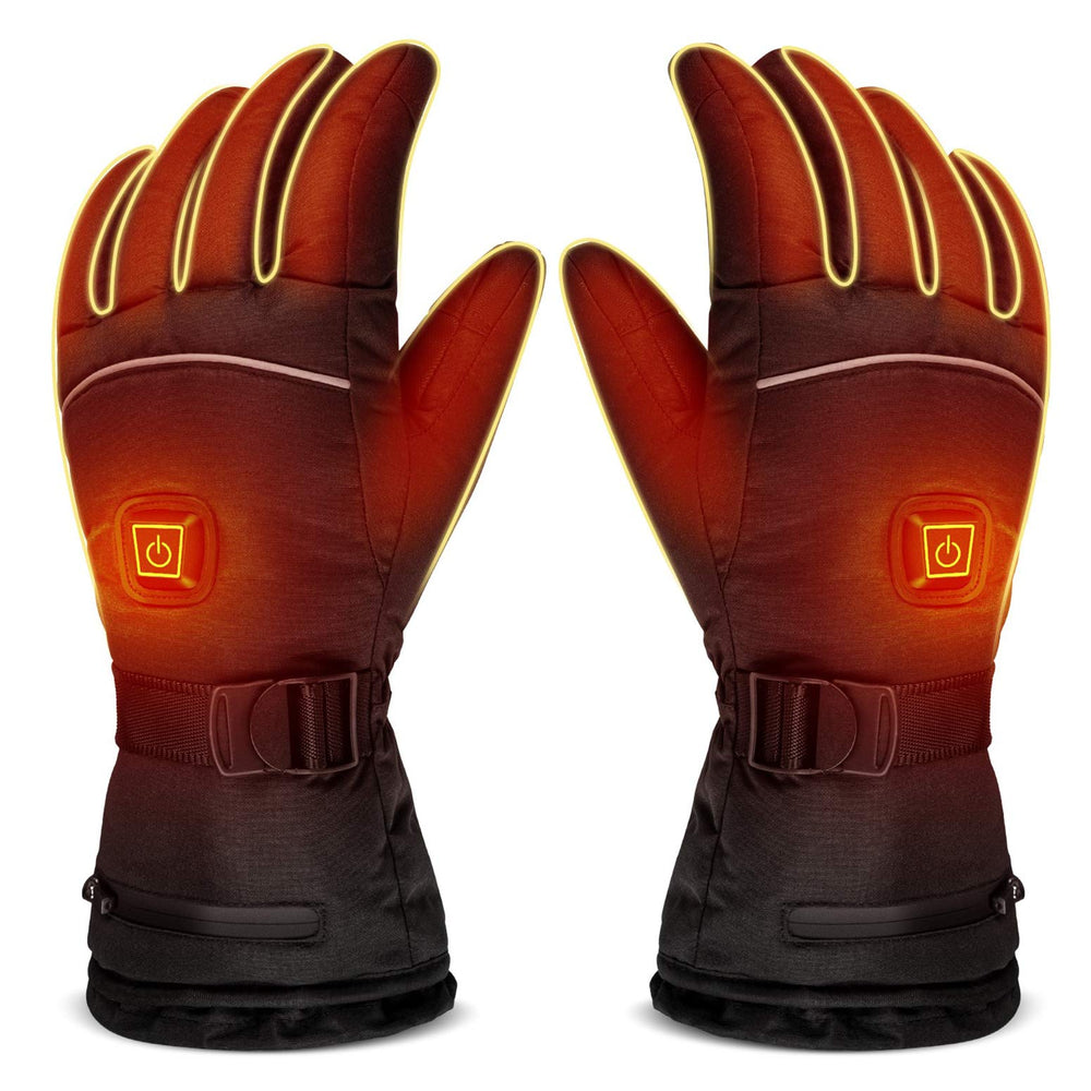 LUWATT front view gloves showing waterproof outer shell and reflective strip benefit warmth