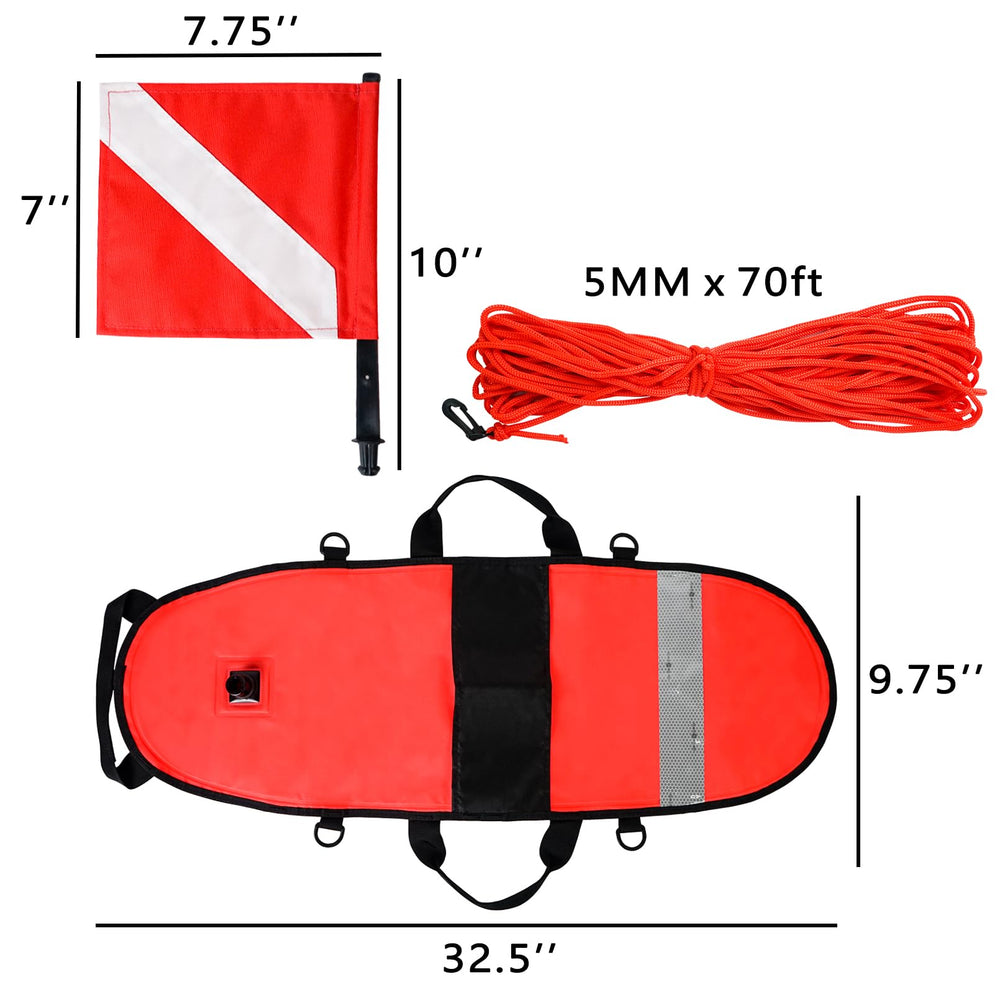 Luwint in use in water with diver demonstrating visibility and towing benefit