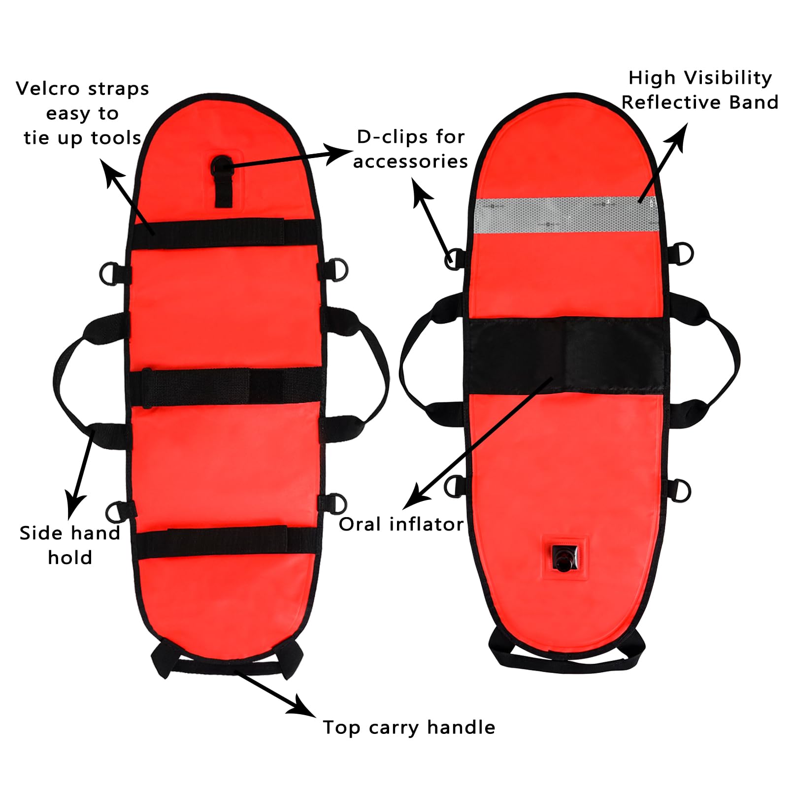 Luwint inflated side view showing full-size buoyancy and multiple D-rings
