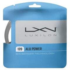 Luxilon ALU Power 120 front packaging showing set and gauge for reliable performance