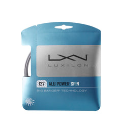 Luxilon ALU Power Spin front packaging showing set serial number and silver finish, precise quality control