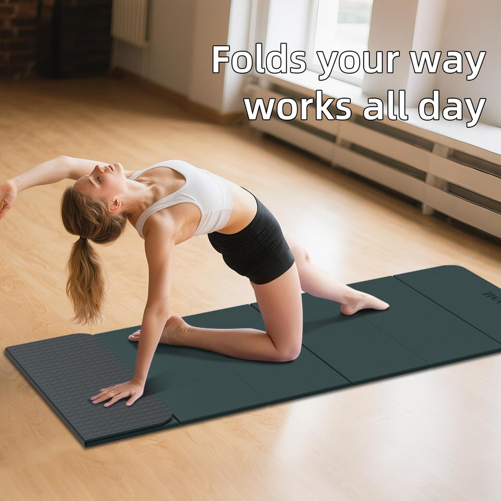 lvme mat in use outdoors with yoga pose, supports portable training benefit