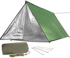 LYN packed shelter in its zipper bag, compact and easy to carry