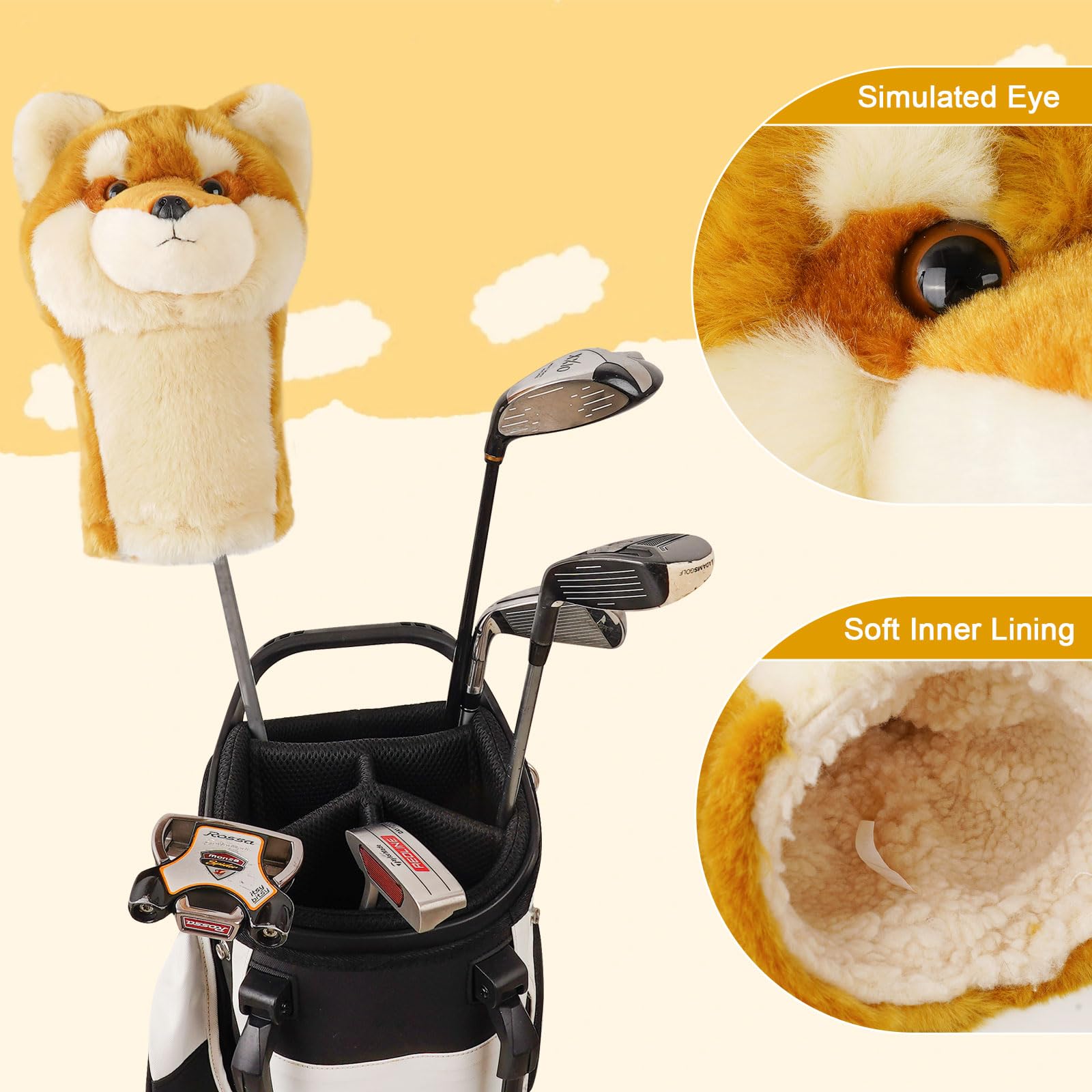 LZFAN interior lining and padding showing cushioned clubhead protection