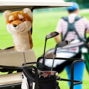 LZFAN Shiba Inu on a golf bag showing style and personalized bag benefit