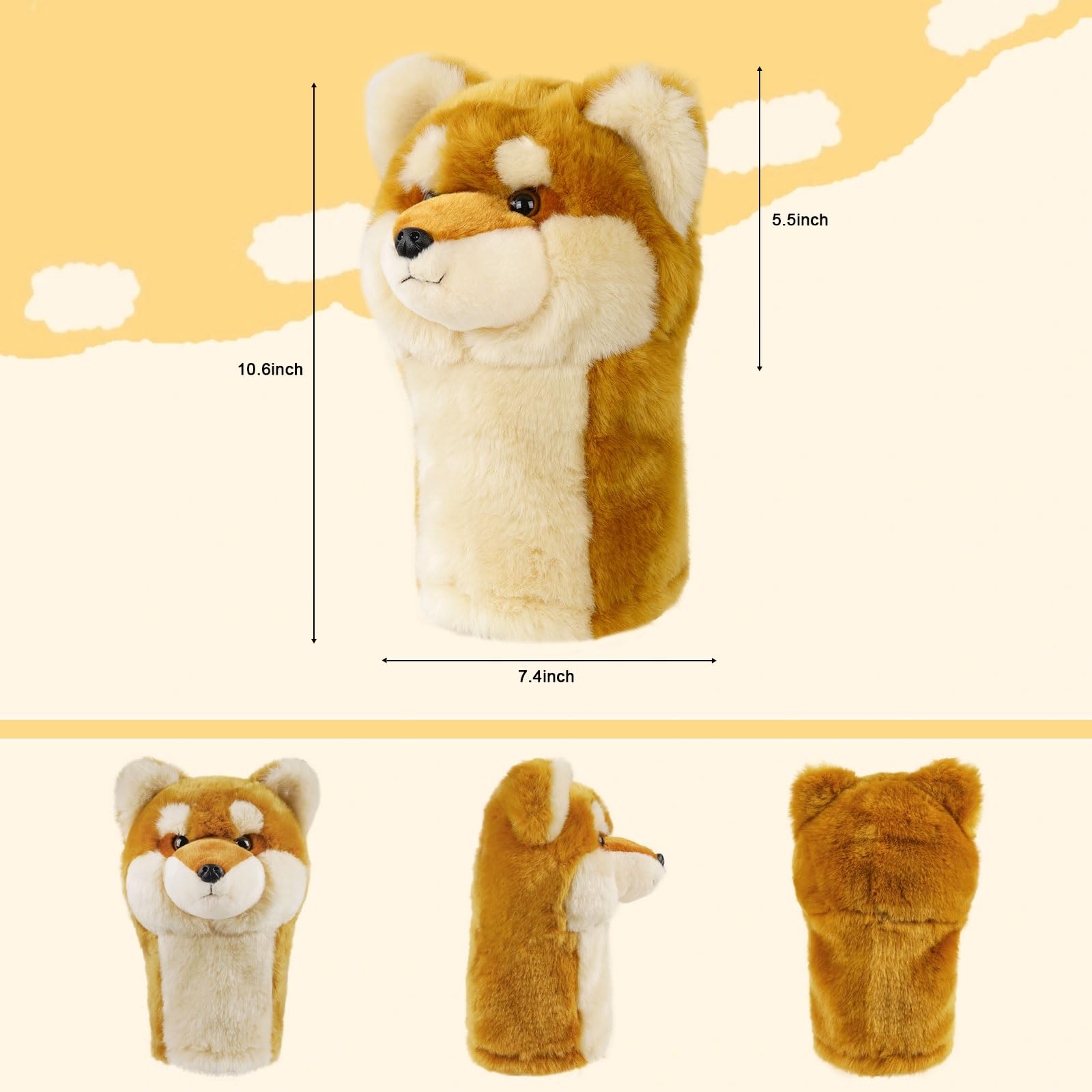 LZFAN headcover next to hand to show scale and easy portability benefit
