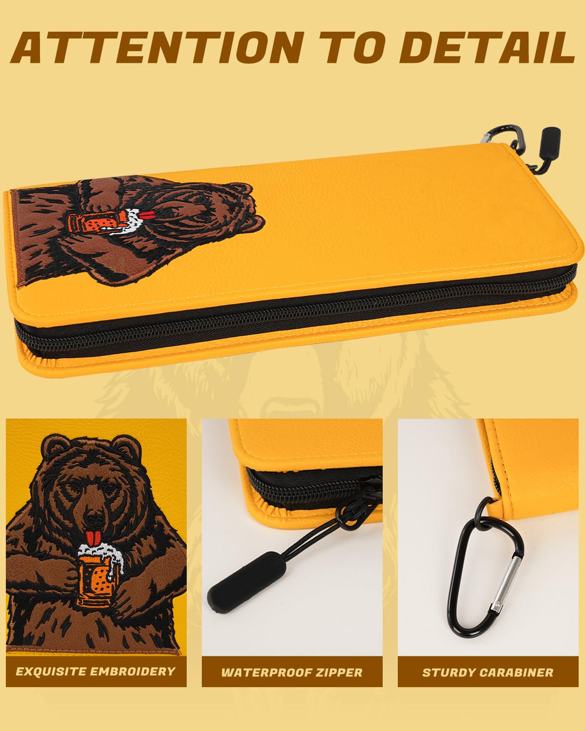 LZFAN embroidery close-up Beer Bear adds personality and visible quality