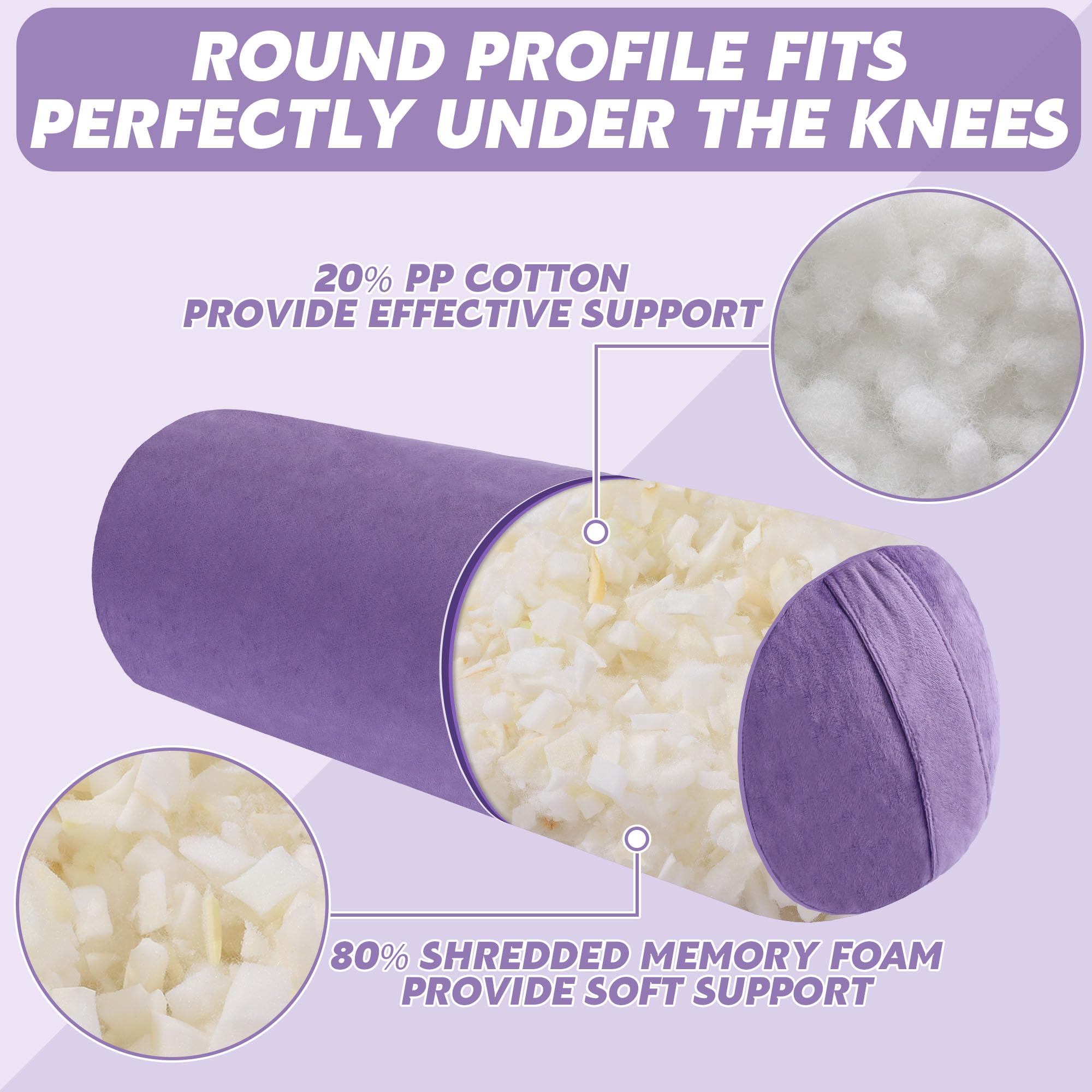MABOZOO bolster beside yoga mat and person showing true 27.5 inch scale for suitability