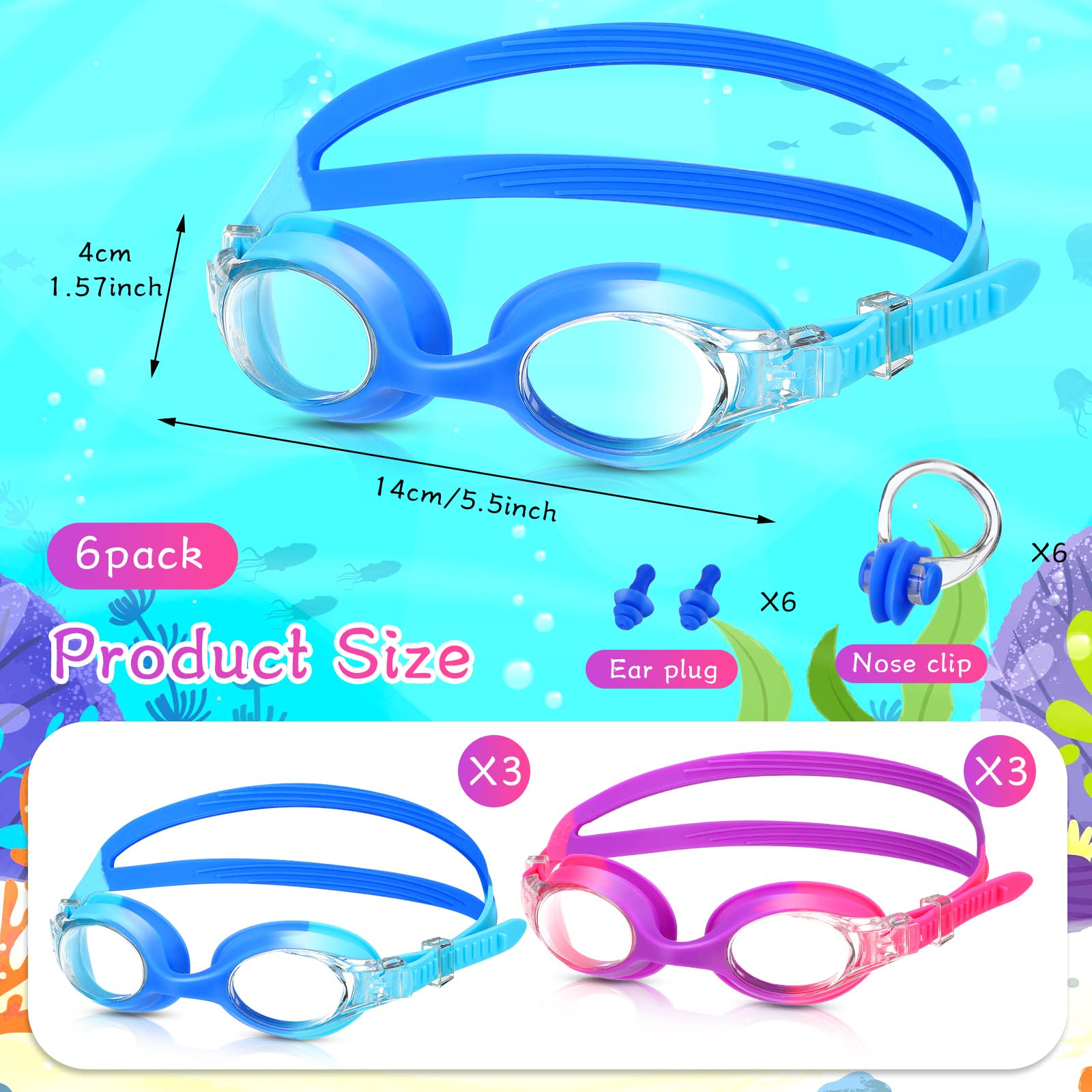 Macarrie bright color variants of goggles displayed, offering choice and easy sharing