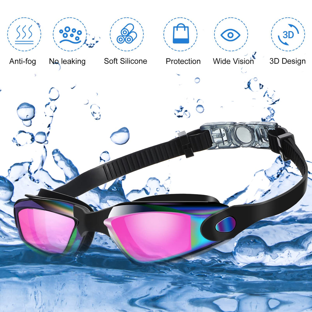 Macarrie goggles worn by swimmer demonstrating secure seal and visibility