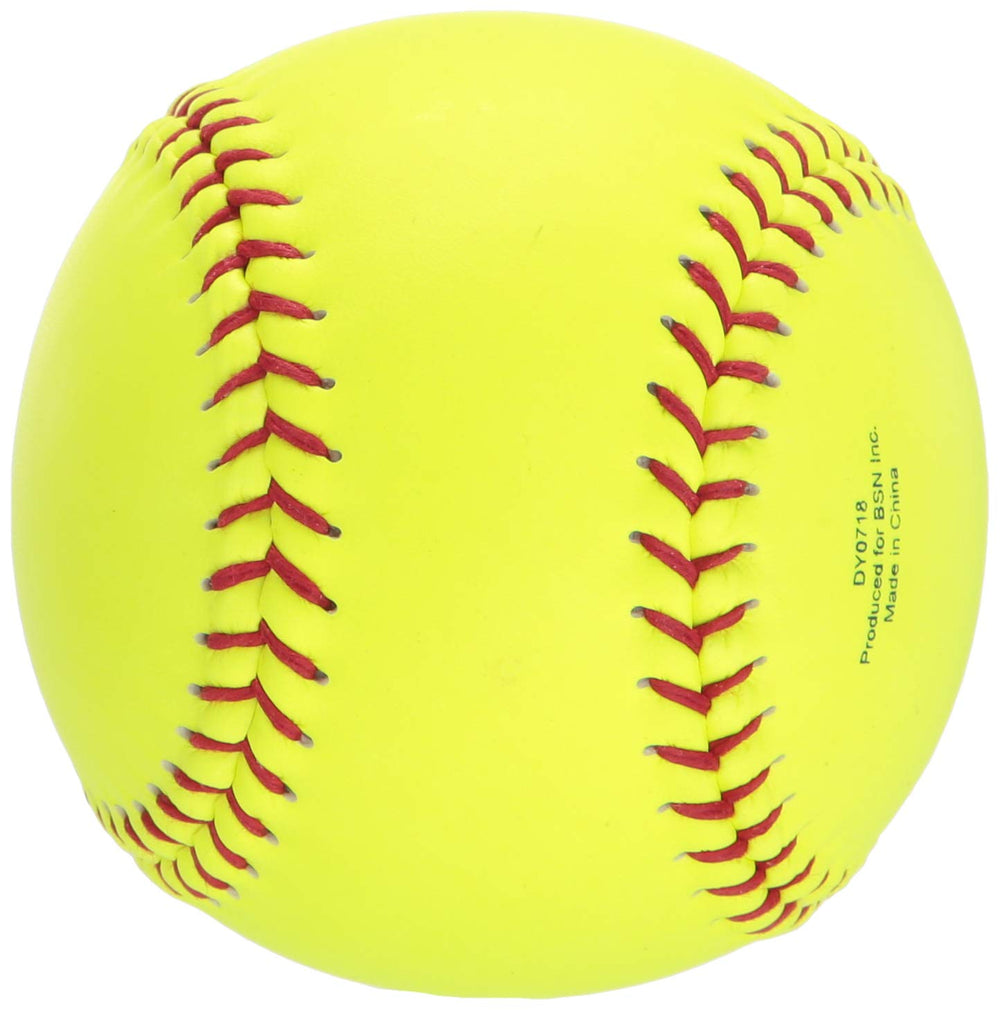 Close-up of MacGregor leather cover and red seams, clear grip and seam detail benefit