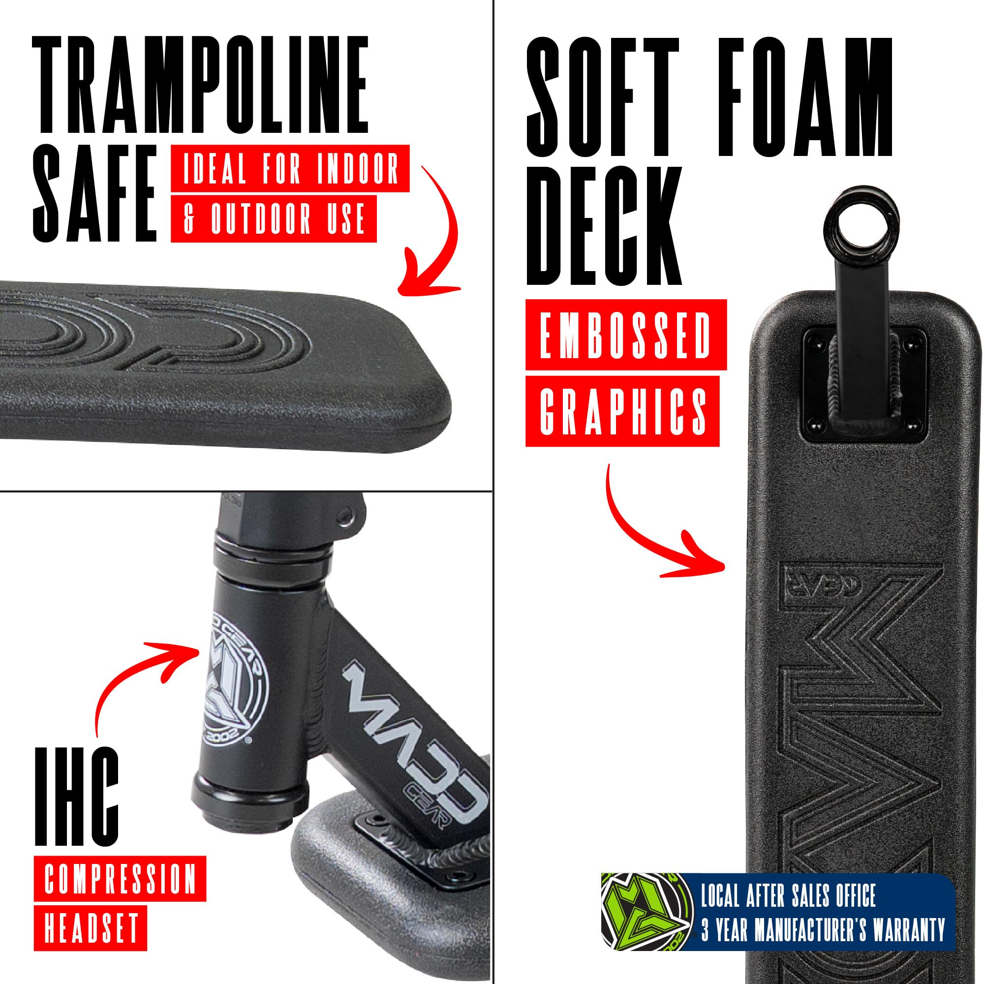 Madd Gear Bounce T-bar detail, demonstrates pro grip and control