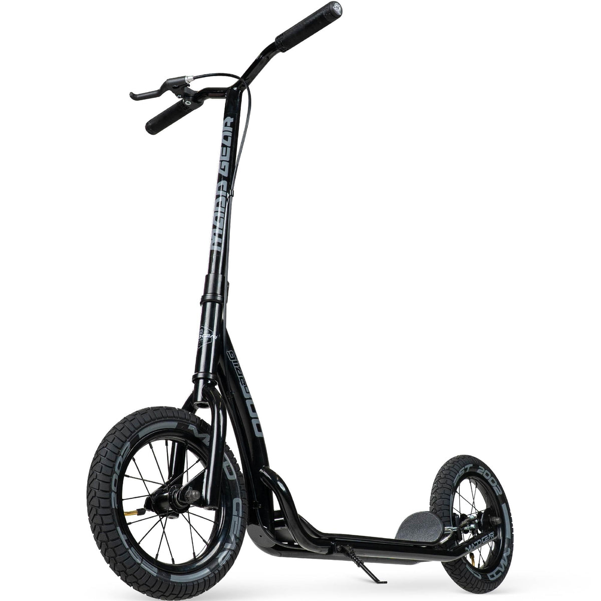 Madd Gear front view showing large wheels and stable stance for smoother rides
