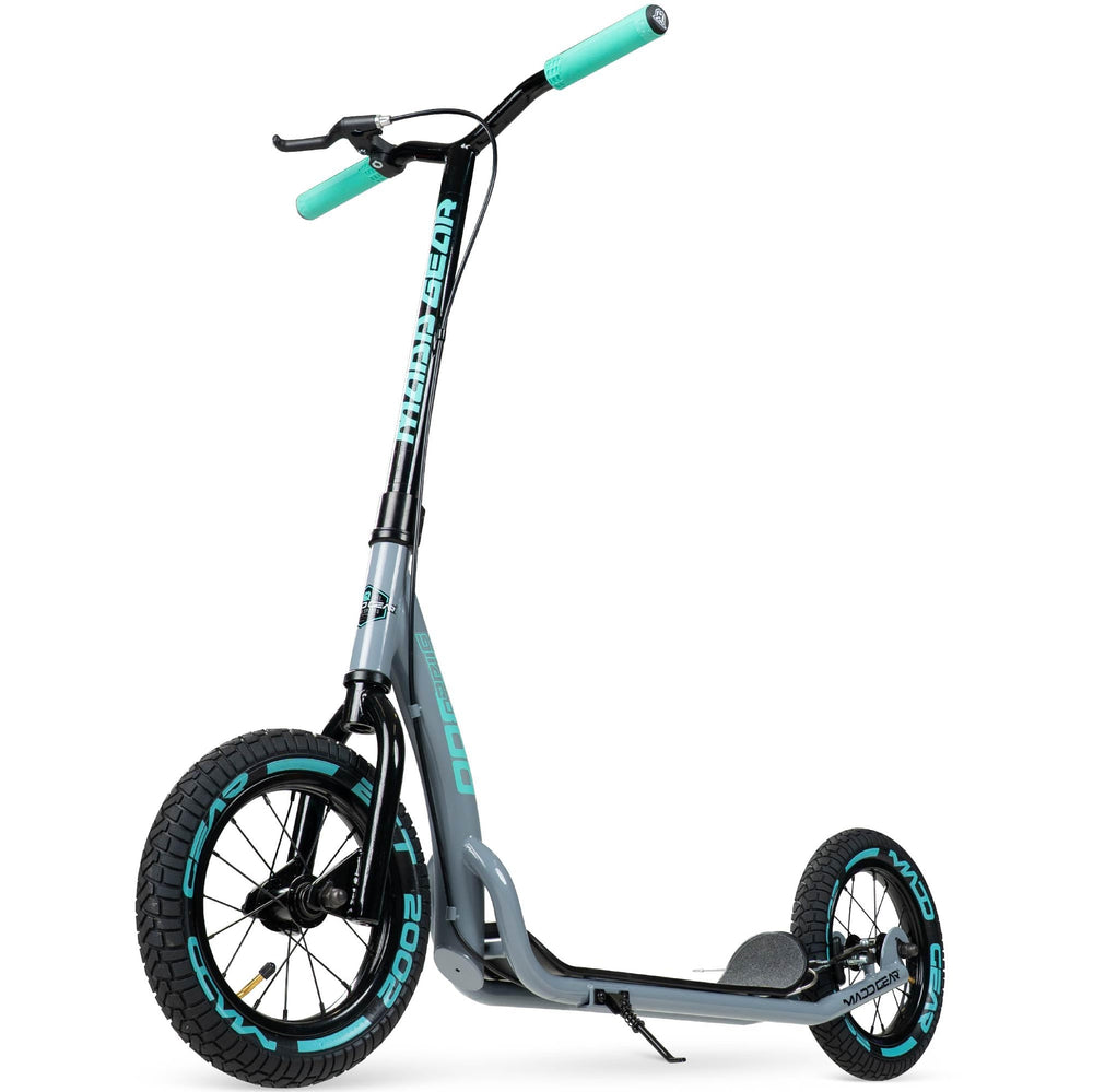 Madd Gear front view showing overall scooter and large wheels for stability