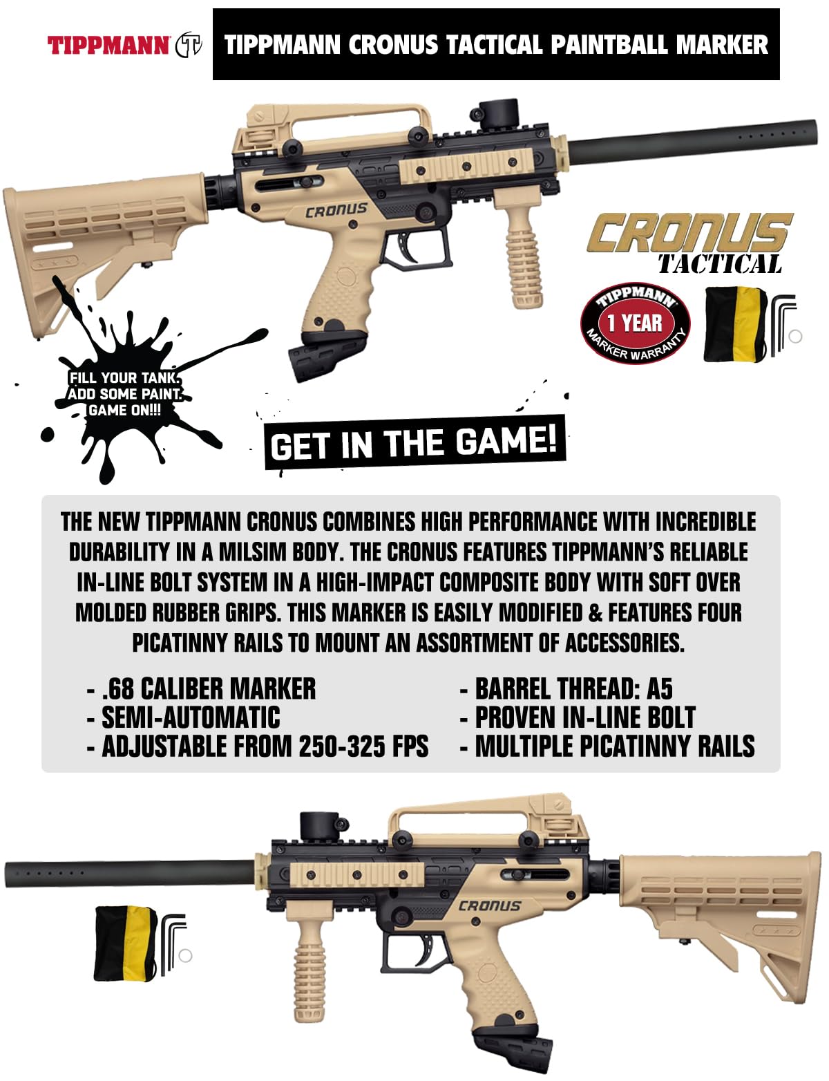 Maddog Cronus complete kit laid out to show included tank, hopper, mask, and squeegee