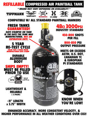 Maddog Cronus 48ci HPA tank detail showing durable construction and refill readiness
