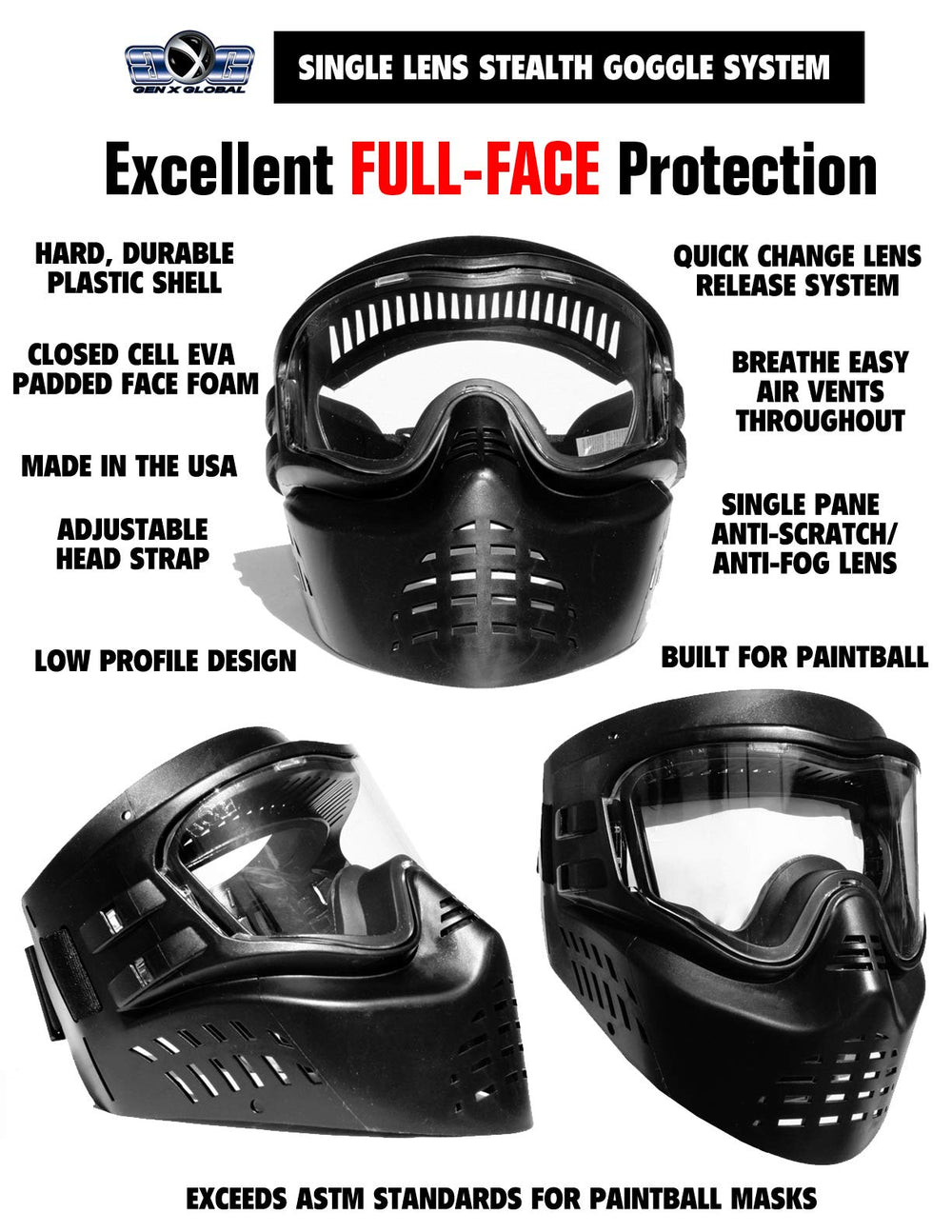 Maddog Cronus anti-fog mask front view providing full-face protection and clear vision