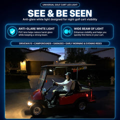 MADSON GOLF close-up of LED puck texture and touch dome for easy control