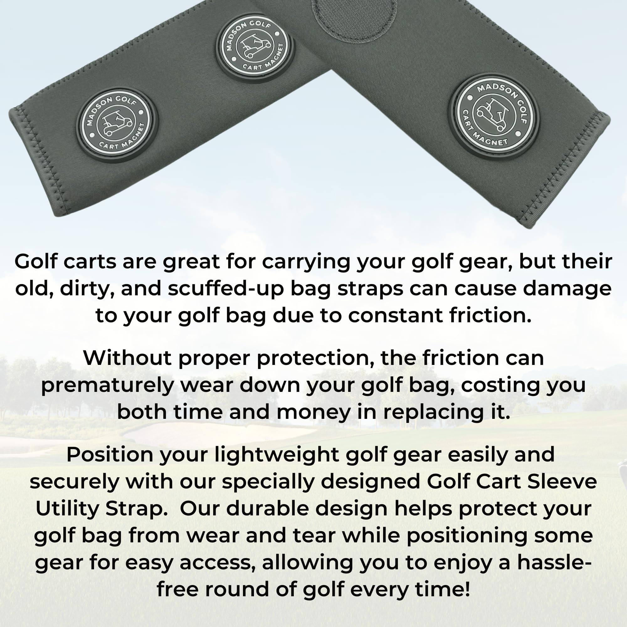 MADSON GOLF magnet detail showing strong hold for metal accessories