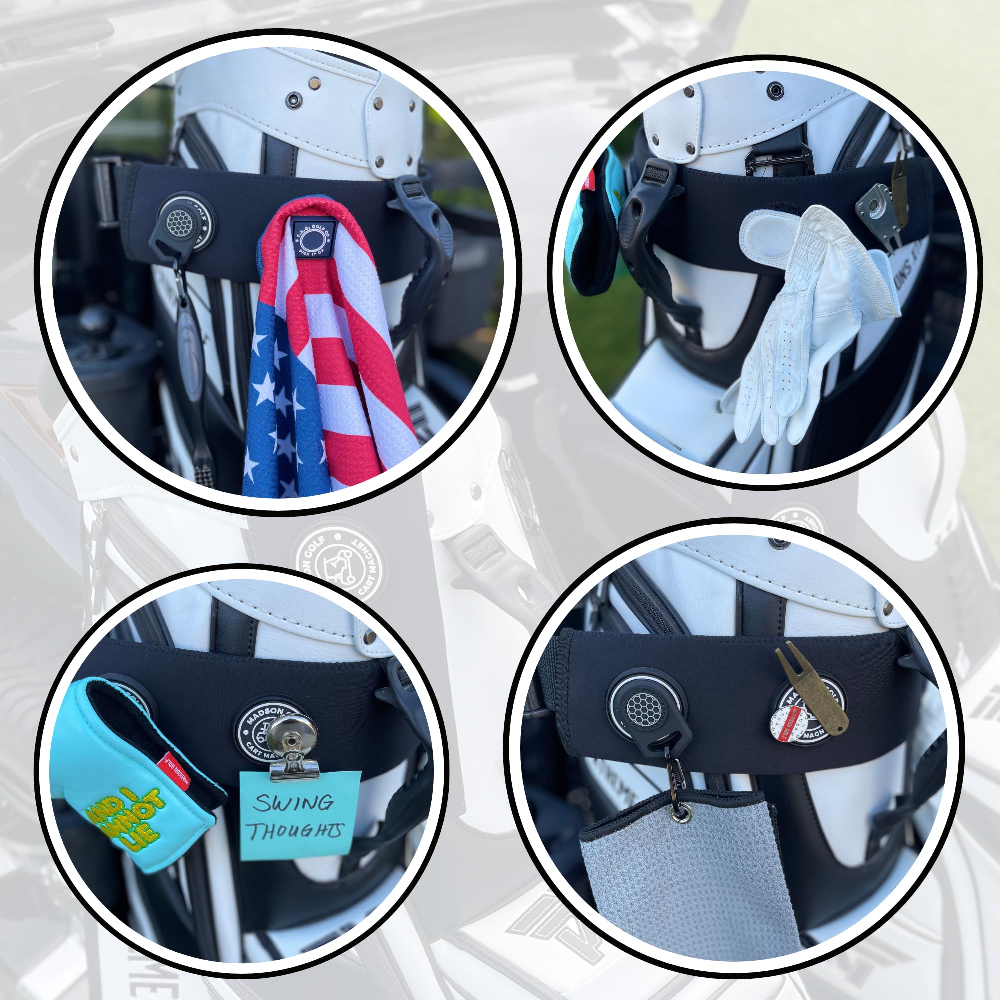 MADSON GOLF sleeve next to glove showing compact lightweight size