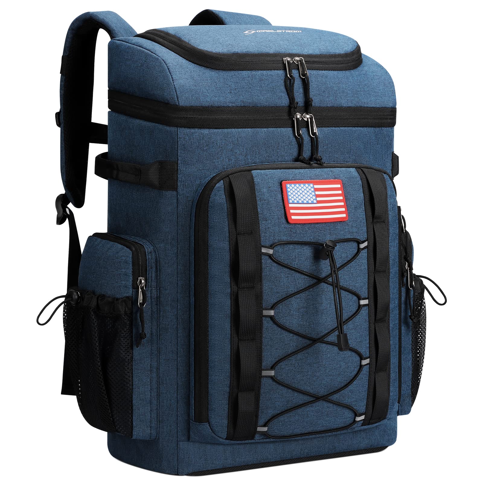 Maelstrom front view showing large capacity and organized pockets for easy packing