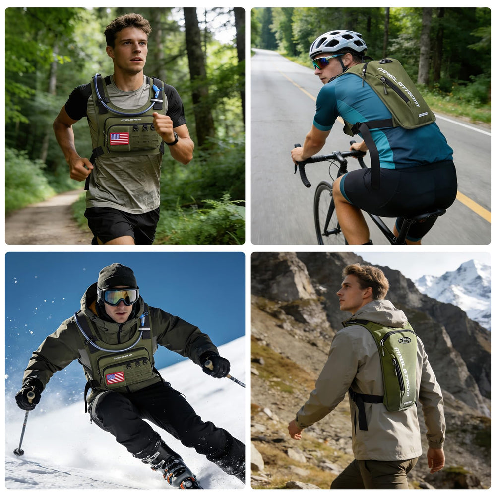 Maelstrom reflective markings on vest enhancing visibility in low light
