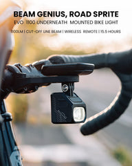 Magicshine EVO 1100 cut-off beam pattern illuminating road without glare