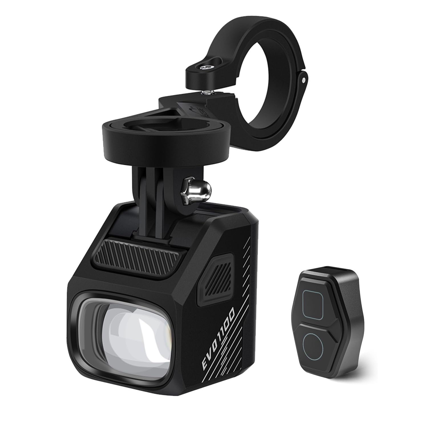 Magicshine EVO 1100 front view showing compact design and bright output