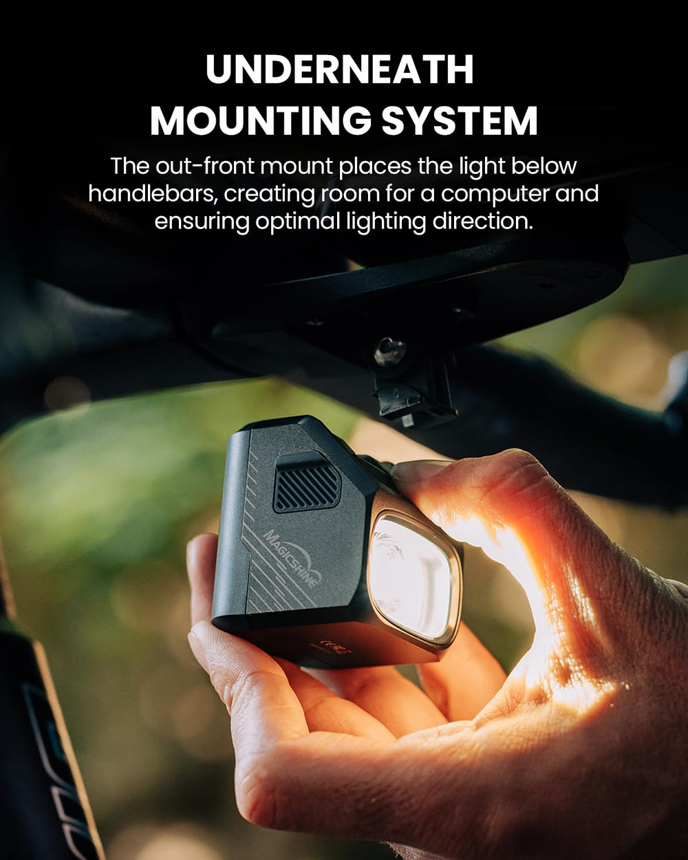Magicshine EVO 1100 wireless remote enabling quick high-beam activation