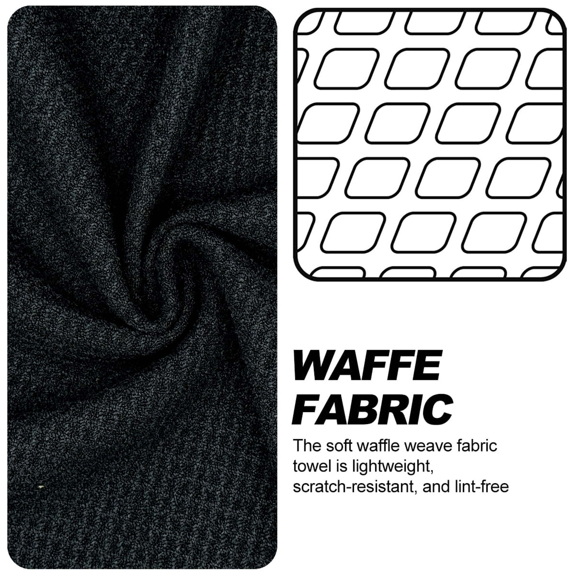 MAGOLFIN neatly folded towels packed with travel gear for convenient transport