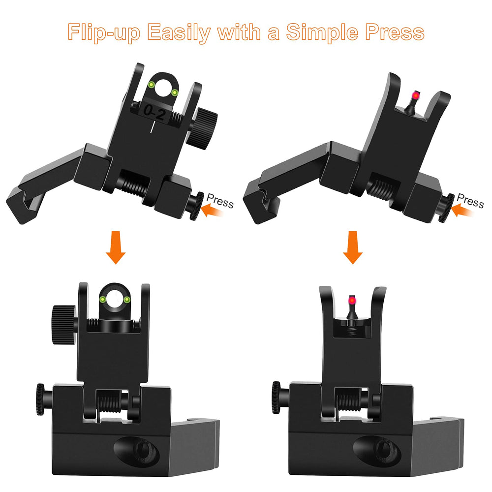 MAGORUI rear sight packaging highlighting two-aperture versatility and reliability