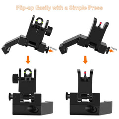 MAGORUI rear sight packaging highlighting two-aperture versatility and reliability