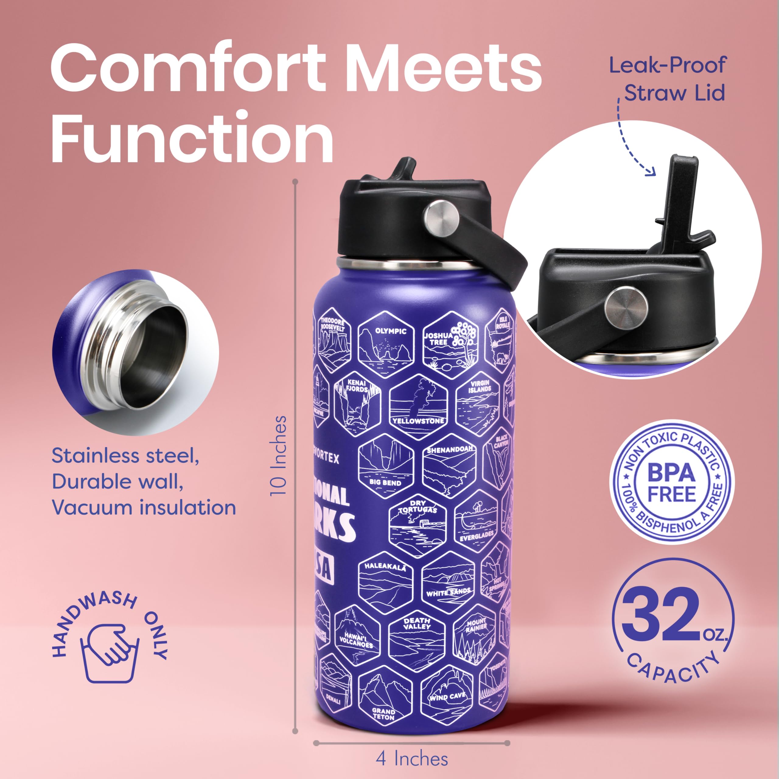 MAGVORTEX 32oz bottle held by hand showing generous capacity and portability