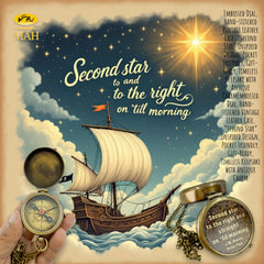 MAH embossed dial close-up highlighting 'Second star to the right' sentiment