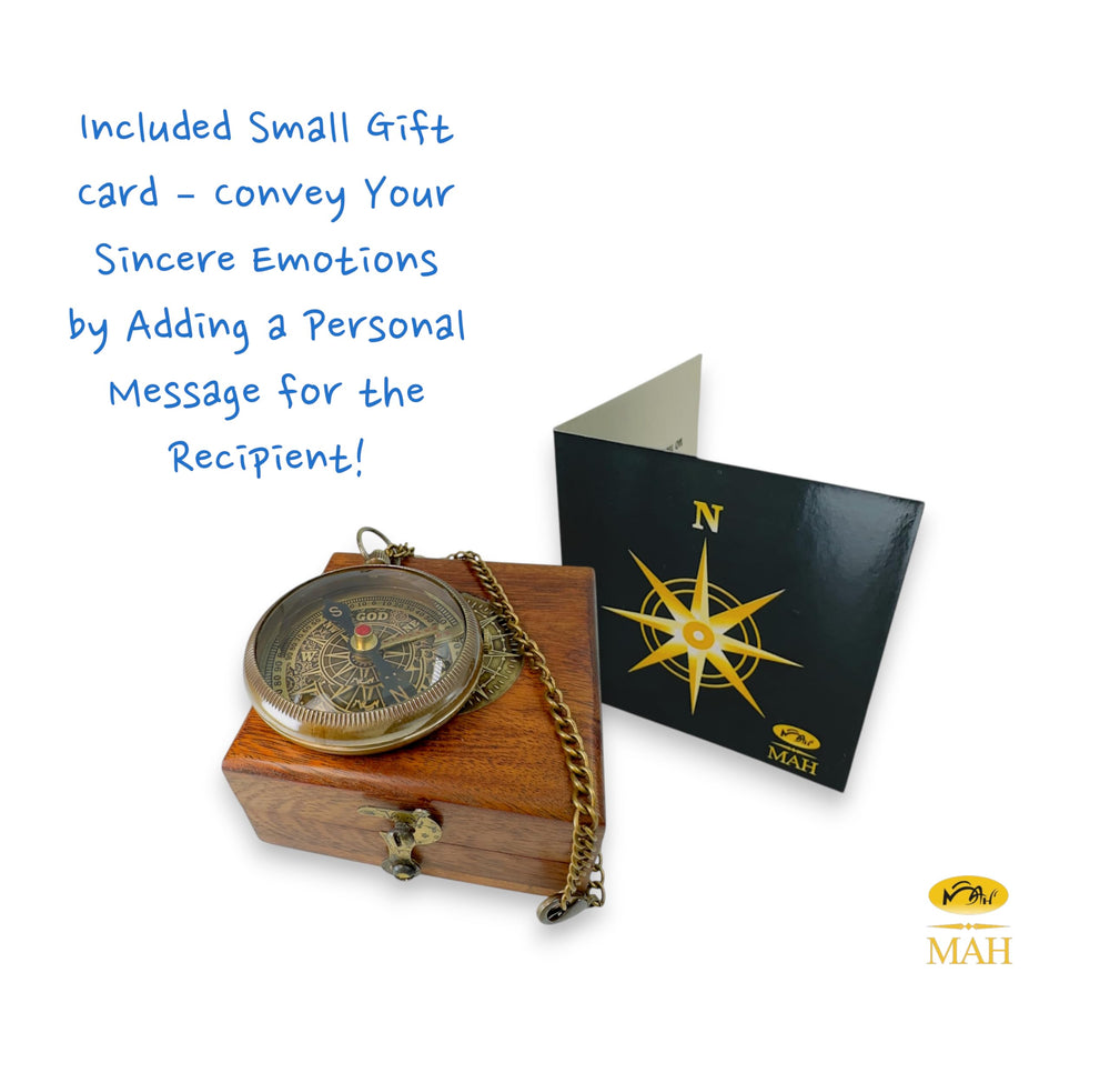 MAH compass engraved back detail showing sentimental message and keepsake benefit
