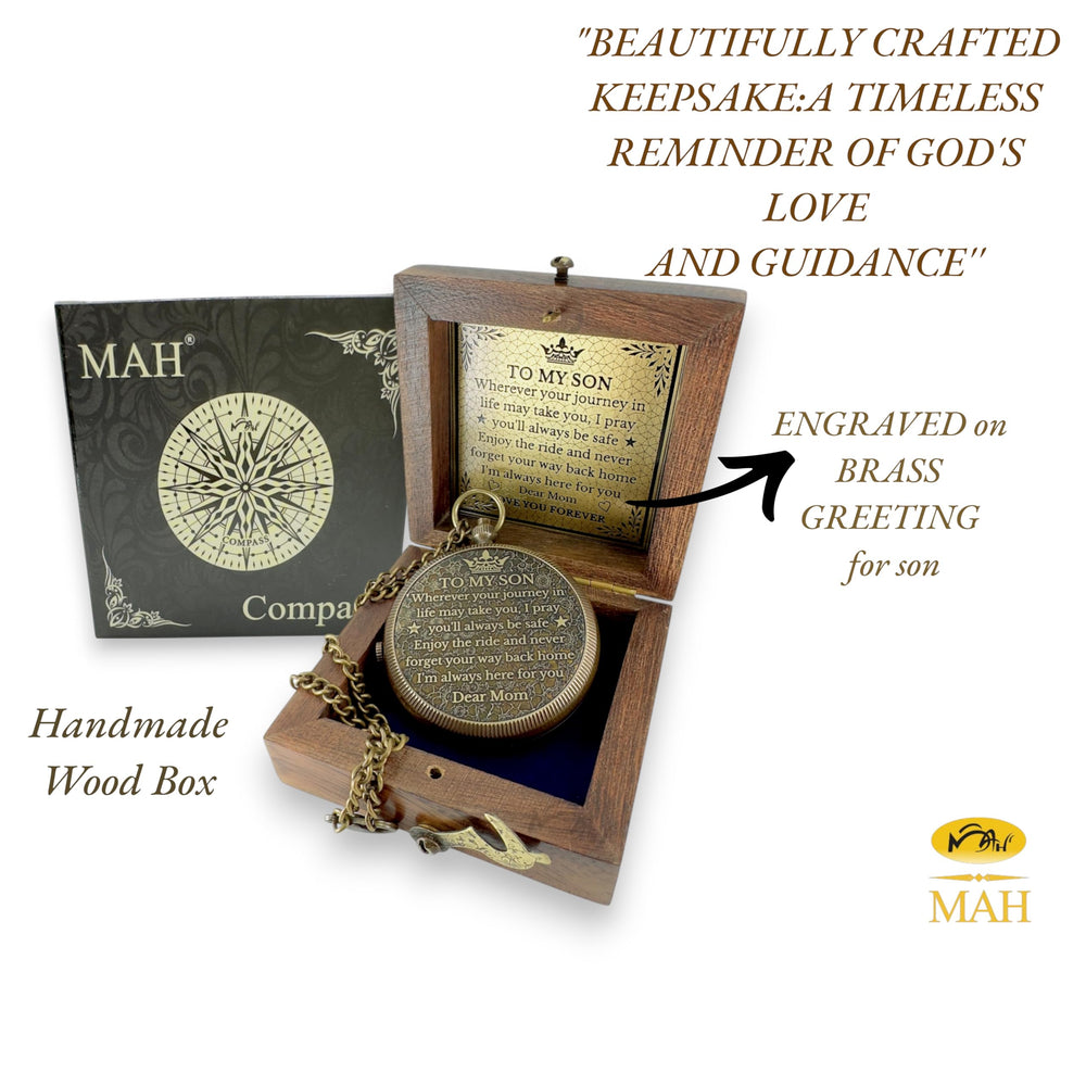 MAH compass in box with greeting card showing gift-ready presentation benefit