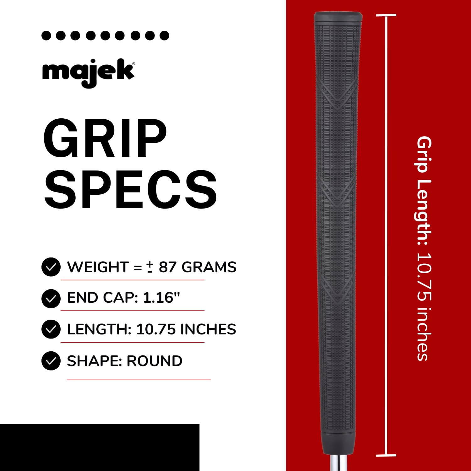 Majek close-up of Super Traction textured rubber showing grip surface for better wet-weather control