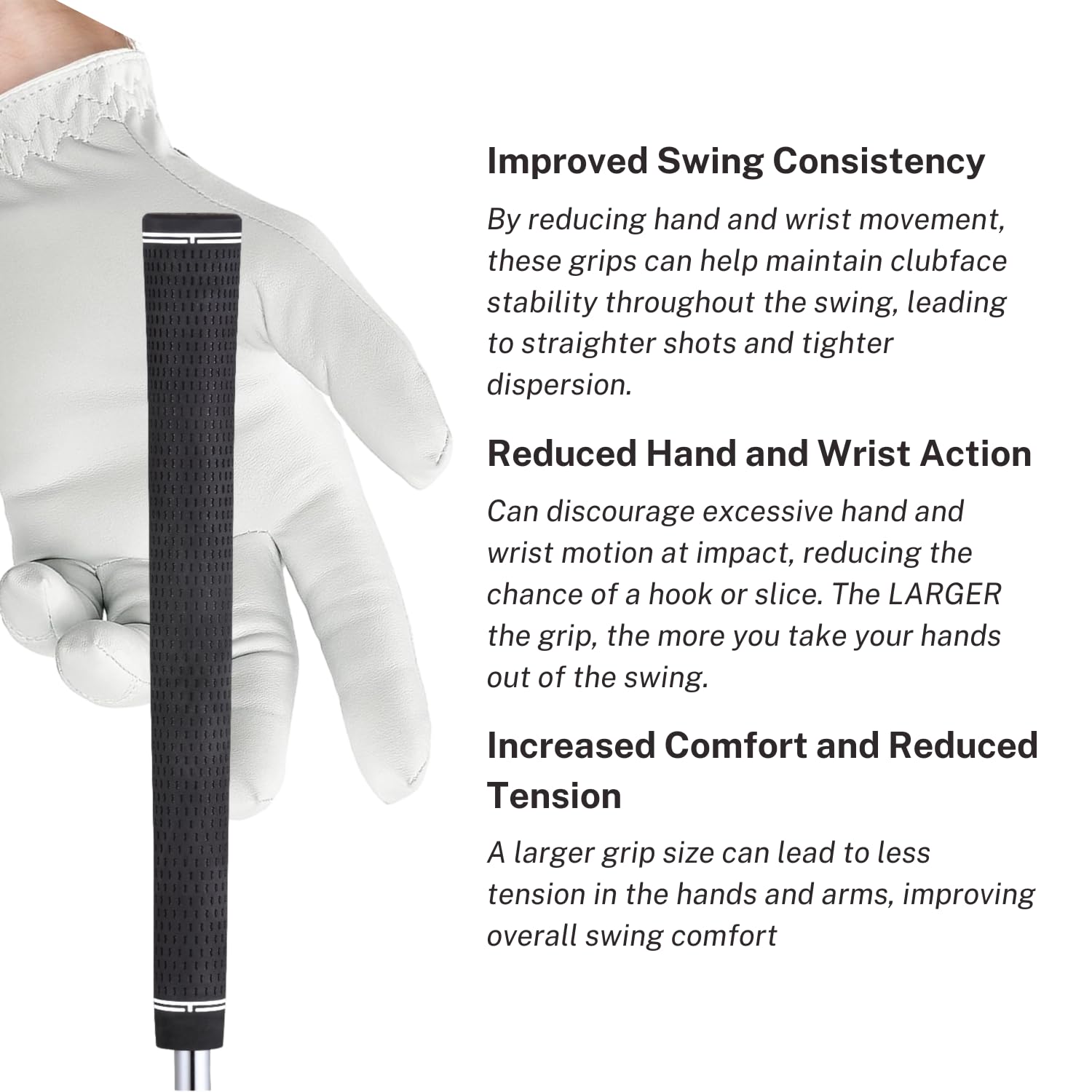 Majek grip beside a ruler showing scale and size for fitting shafts