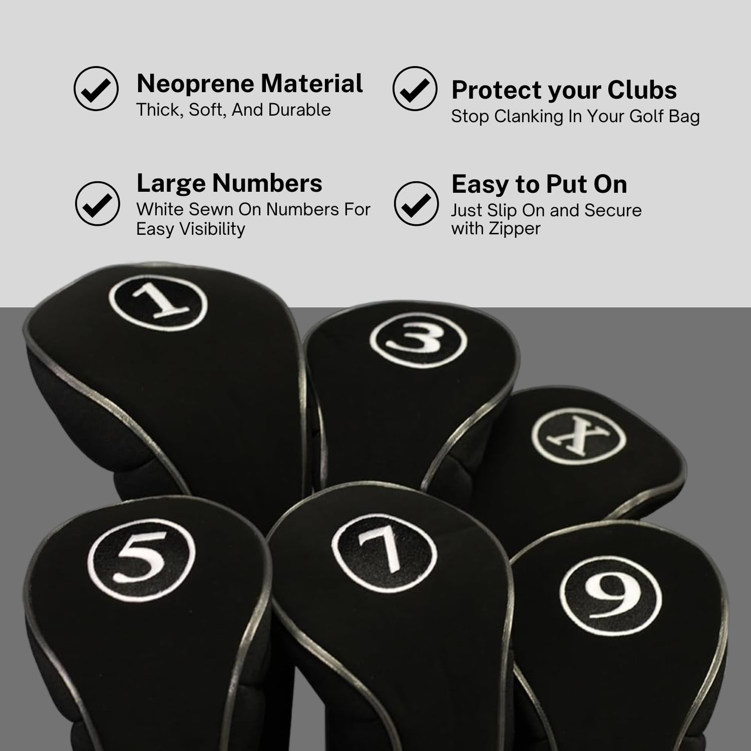 Majek headcover beside driver head showing fit and size compatibility benefits