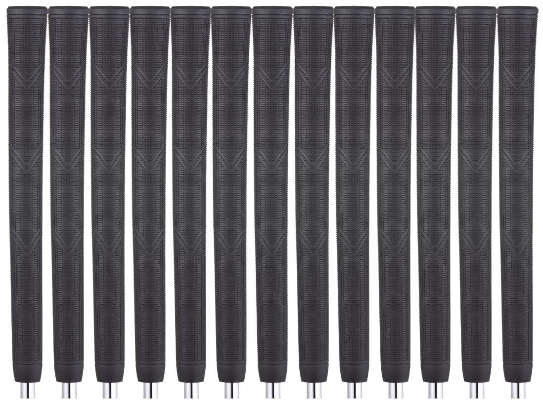 Majek front view of 13-pack super jumbo grips showing matte black finish and no logo for easy set replacement