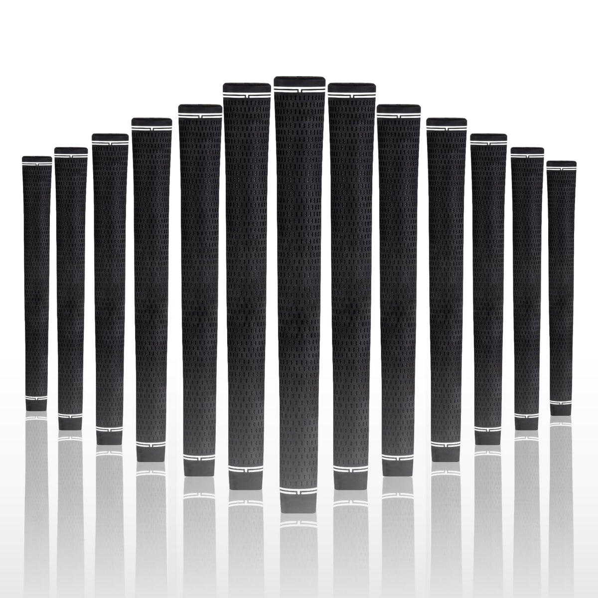 Majek front view of 13-pack black jumbo grips showing clean packaging and capacity