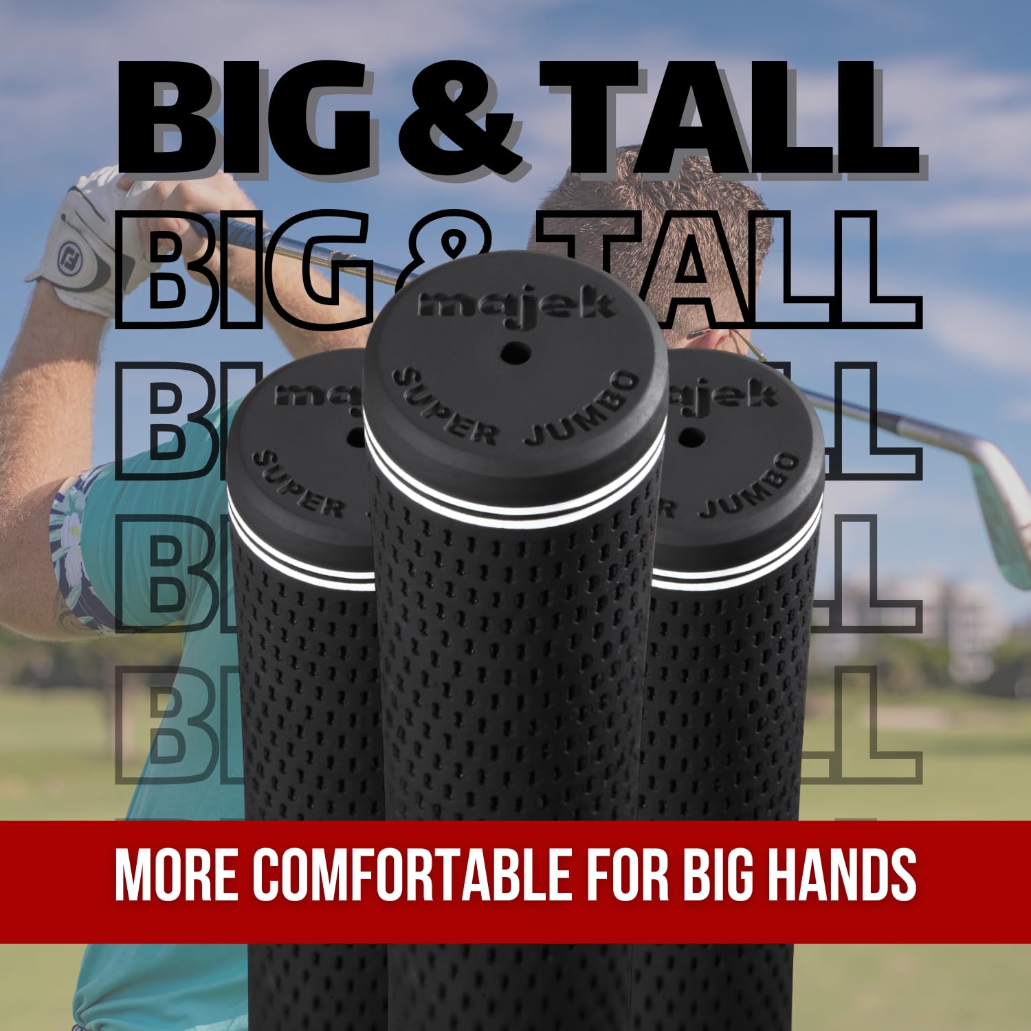 Majek macro of grip cross-section showing 93g weight and round shape stability
