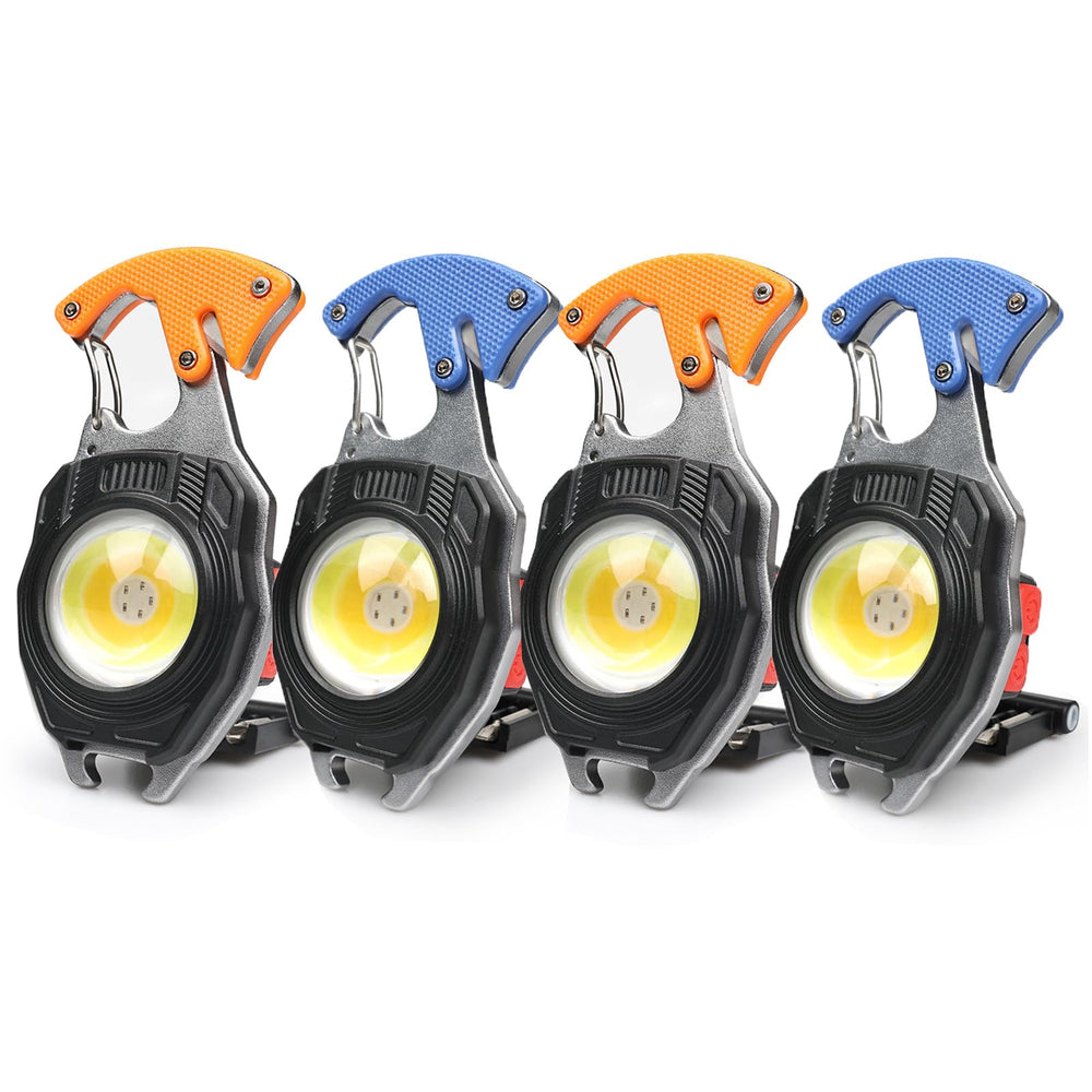 MAKDAK front packaging showing four keychain lights and cables, convenient set