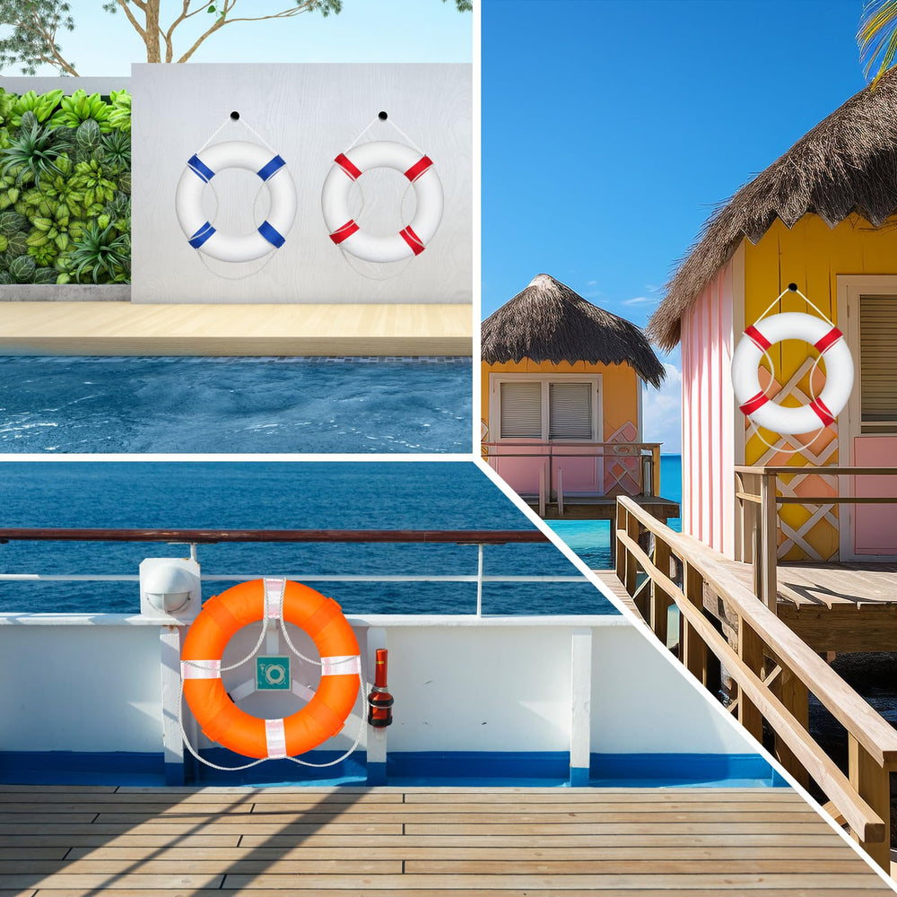 MAKUQI life ring mounted on dock wall for ready access and decorative nautical look