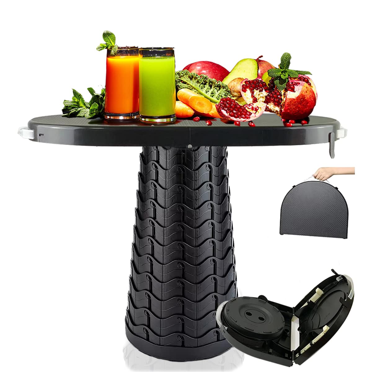 maliven front view folded table showing compact storage and fast setup benefit