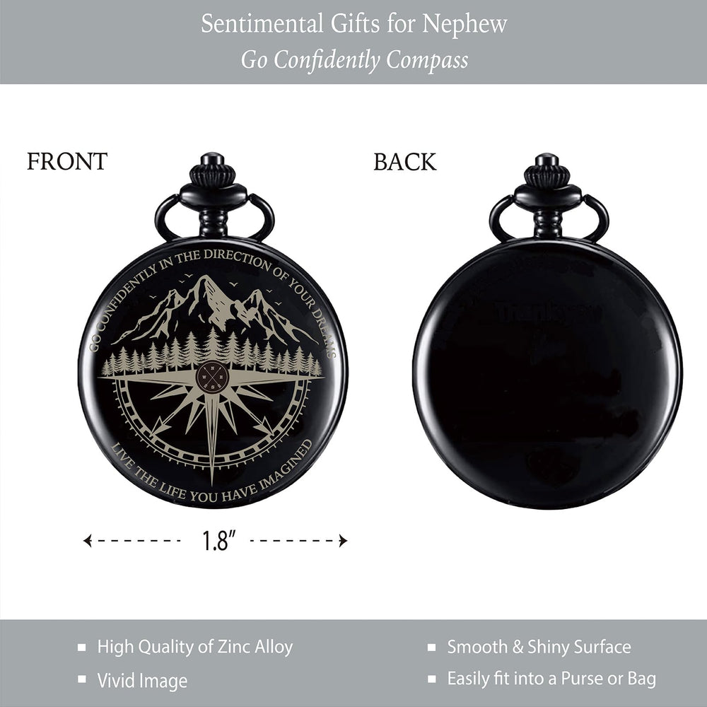 MALLAbyLAMMA compass face and needle showing readable directional guidance