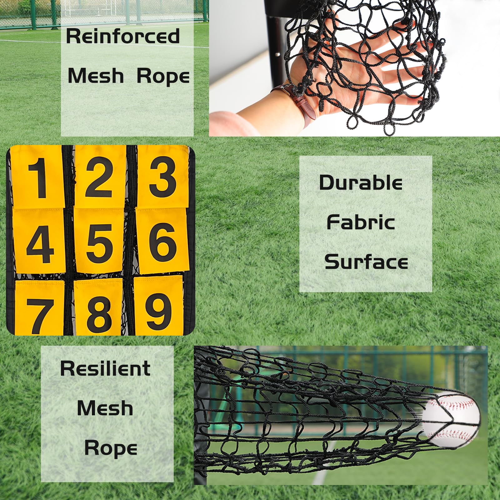 Malletra pitching net in backyard practice demonstrating portability and quick setup benefits